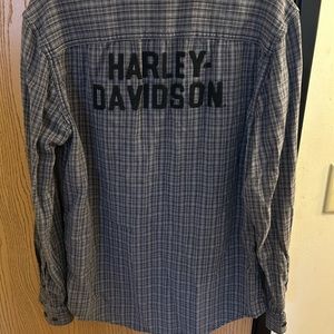 Harley Davidson Gray and Black Flannel